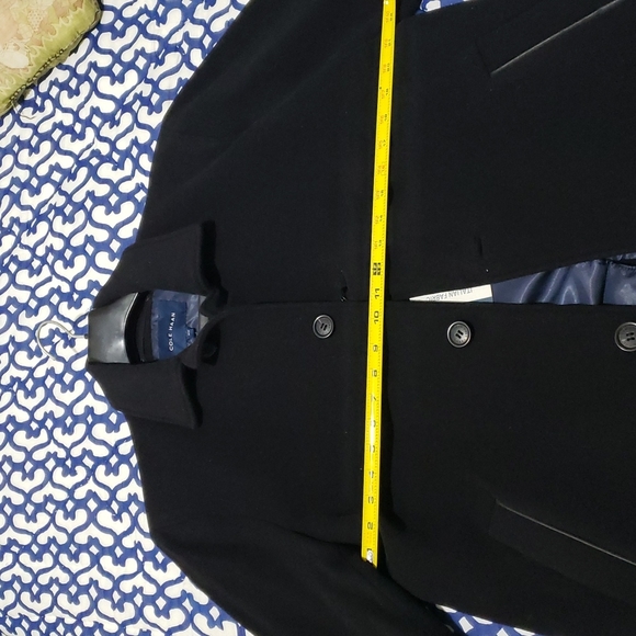 NWT COLE HAAN Wool Blend Leather Coat - Picture 9 of 10